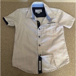 Boys Red,White and Blue Short Sleeve Shirt 4T Craft + Flow button down